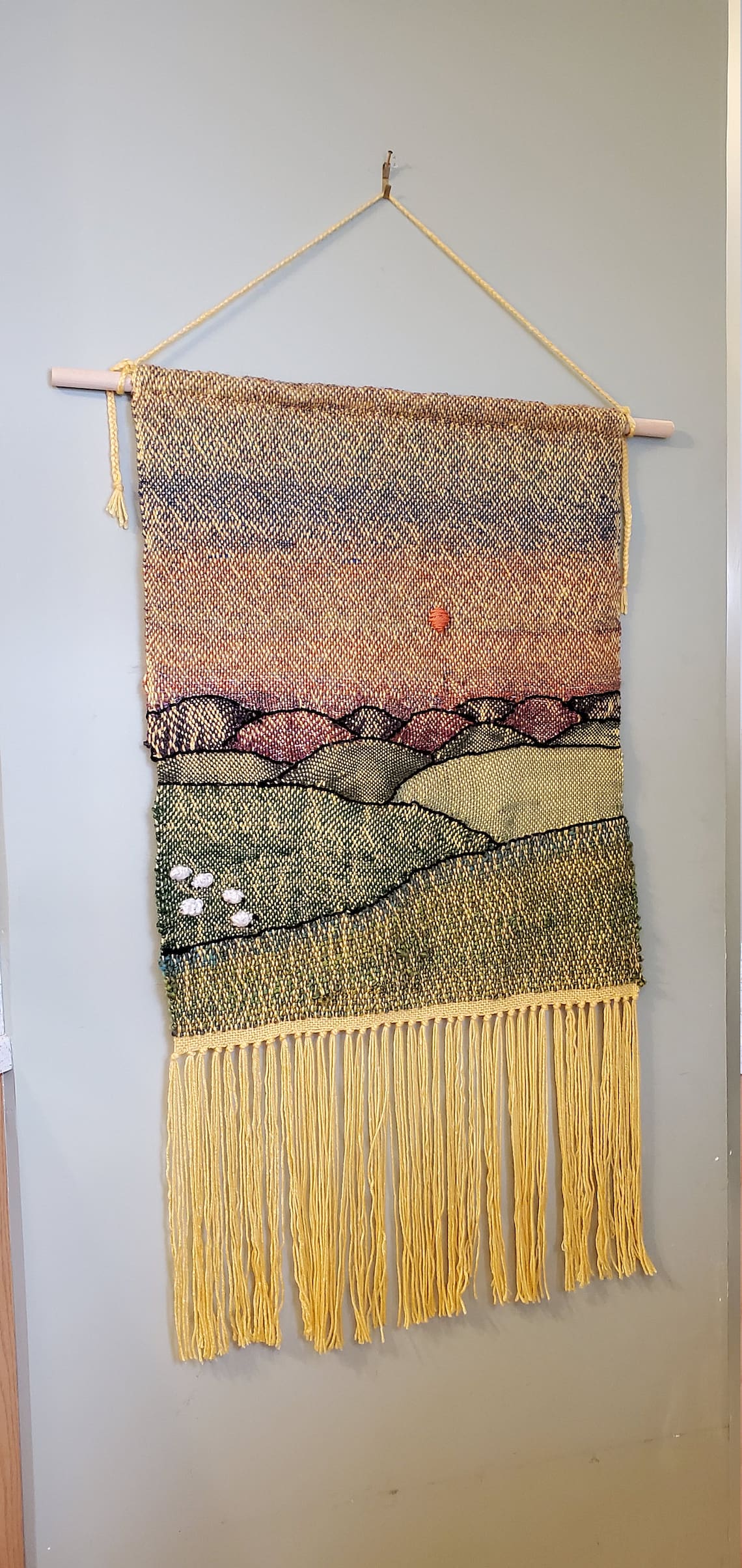 Large woven wall hanging handwoven tapestry sunset over Etsy