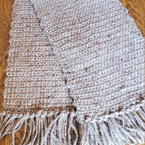Hemp woven table runner, rustic natural fiber handwoven dresser scarf, modern farm house piano runner