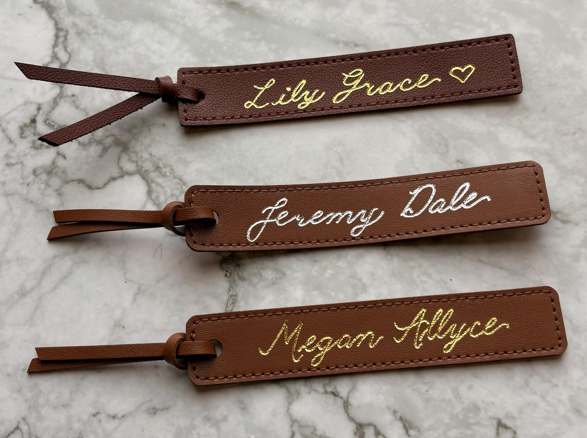 Personalized Leather Bookmark - Custom Gold Foil - Etsy