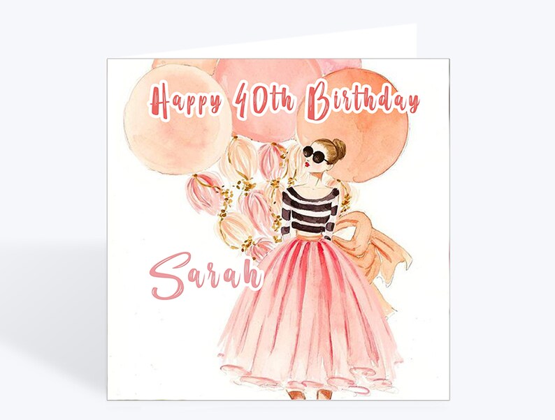 Personalised Birthday Card Balloons Unique Gift For