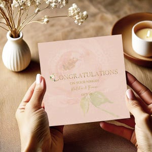 Carte Nikkah personnalisée, carte de mariage islamique Félicitations