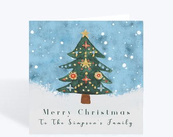 Personalised Christmas Card For Family