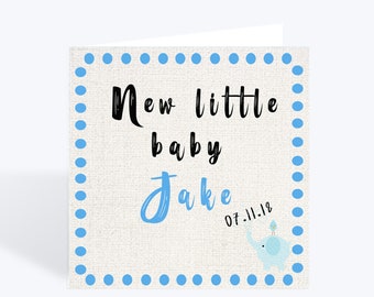 Personalised New Baby Boy Card