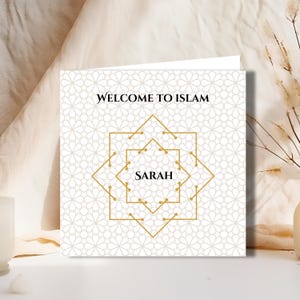 Cartão de felicitações personalizado para novos muçulmanos, cartão de boas-vindas ao islamismo, cartão para revertentes, cartão Shahada, cartão Revere Islam, cartão de conversão