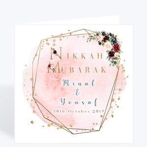 Cartão Nikkah personalizado