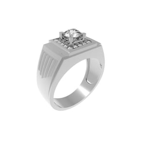 STL 3D model van mannen diamond signet ring, sieraden CAD-bestand voor 3D-printen, 3D-sieraden bestand, Stl-bestand 3D-afdrukken, 3D-model Stl, digitaal bestand