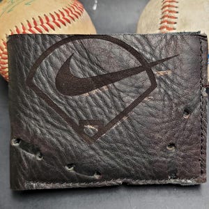 Nike Keystone Multi- Glove Baseball Glove Bifold Handmade Leather Wallet Gift