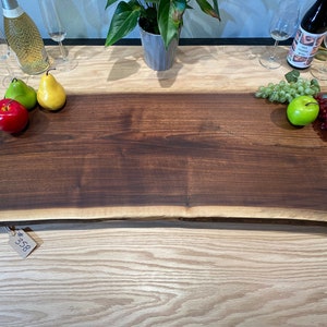 HUGE AREA >>> 3-Foot x 16 Inch Live-Edge Walnut Charcuterie Board, 36" Long x 16" DEEP Meat Cheese, Table Runner, Grazing Board #358