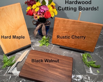 Solid One-Piece Hardwood Cutting Boards; Walnut, Cherry or Maple (Available in Multiple Sizes)