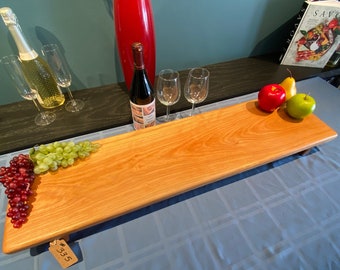 Extra Large Cherry Charcuterie Board: 36" Serving Tray with Risers #335
