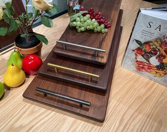 TOP SELLER>>> Two Foot Black Walnut Charcuterie Board, 24" long, Serving Tray, Meat and Cheese Board, Large Charcuterie, Handles