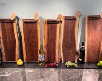 Live Edge Black Walnut Charcuterie Board: Iowa Wood Serving Tray