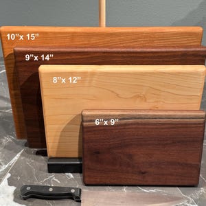 Solid One-Piece Hardwood Cutting Boards; Walnut, Cherry or Maple (Available in Multiple Sizes) image 2
