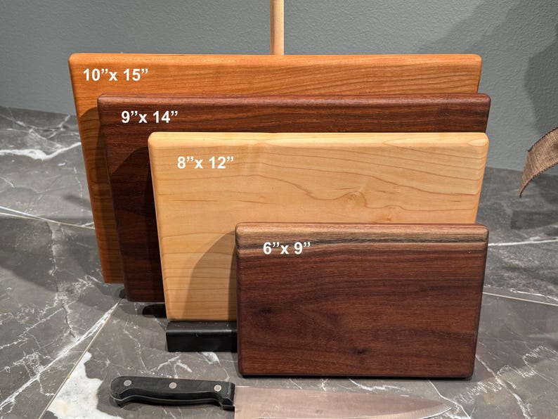 Solid One-Piece Hardwood Cutting Boards; Walnut, Cherry or Maple (Available in Multiple Sizes) image 2