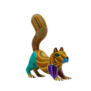 Hand-Painted Wooden Meerkat Alebrije – Unique Mexican Folk Art Sculpture
