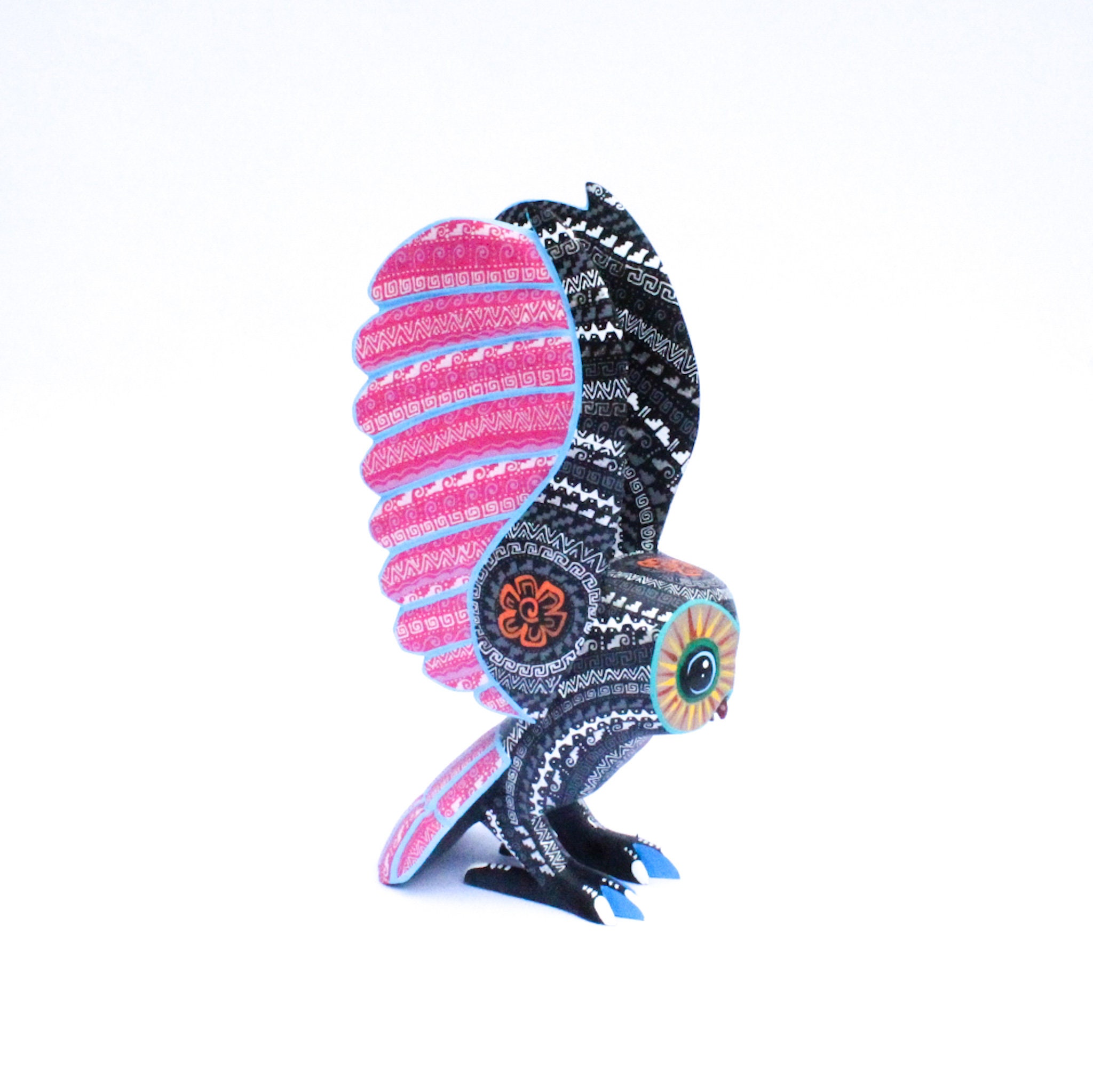 Alebrije owl wood carvings mexican folk art handicrafts wood sculpture oaxacan handicrafts handmade 