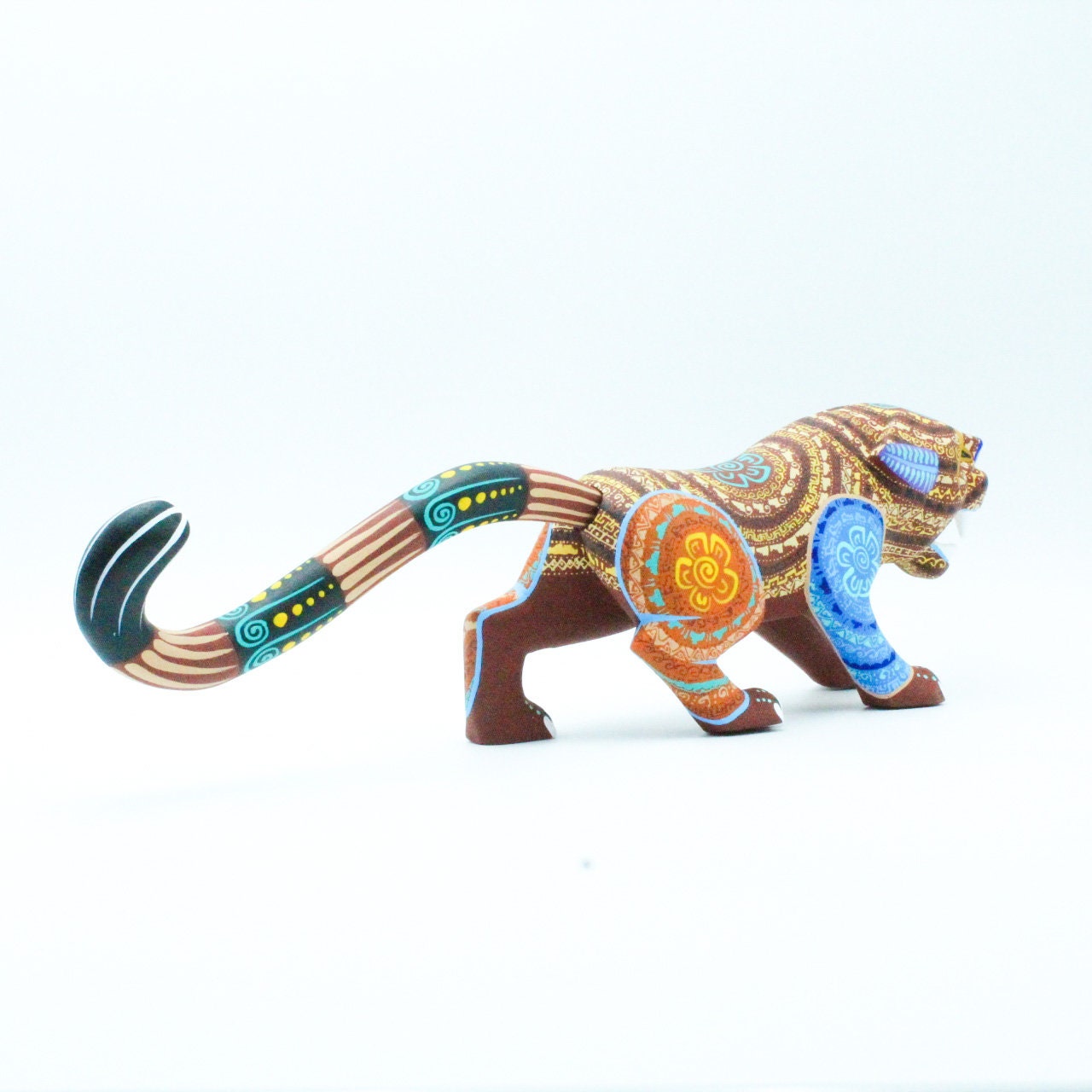 Alebrije Tiger Wood Carvings Mexican Folk Art Wood Animal | Etsy