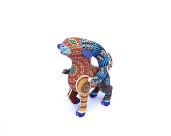 Colorful Alebrije Ram | Mexican Handcrafted Folk Art | Unique Wooden Animal Gift & Home Decor