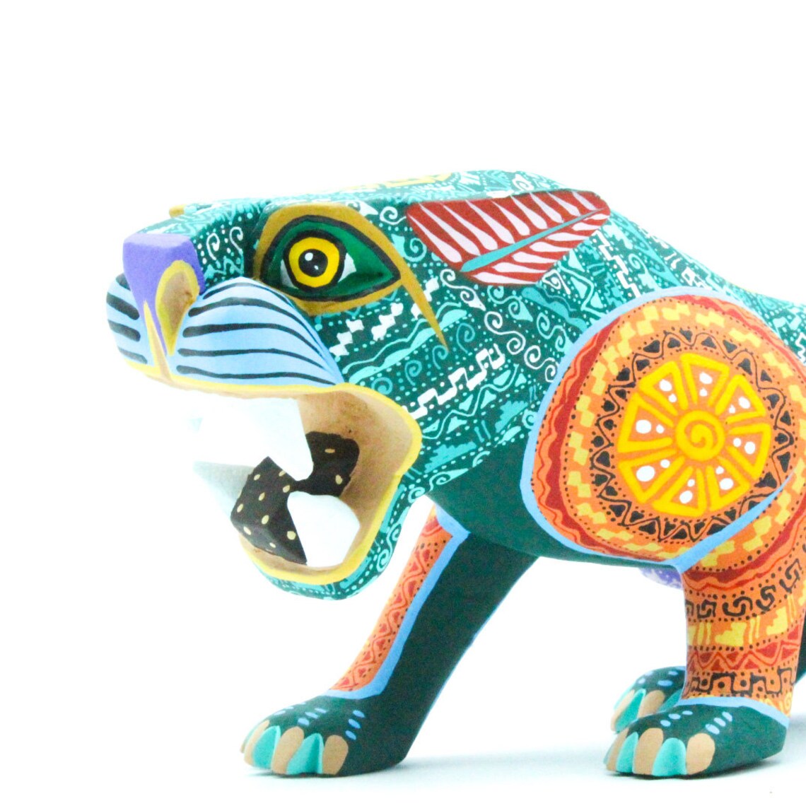 Alebrije Tiger Wood Carvings Mexican Folk Art Wood Animal | Etsy