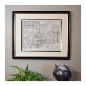 Carte de la ville de Toronto encadrée, carte vintage de Toronto, Canada, des années 1940 - Carte authentique - Cadeau de Noël du Canada