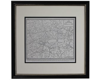 Framed London City Map, Vintage London, England Map, Original 1940s- Authentic Map-Vintage Wall Decor