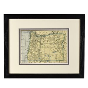 Carte de l'Oregon vintage, carte encadrée de l'Oregon, carte personnalisée de l'Oregon originale, années 1920, personnalisation