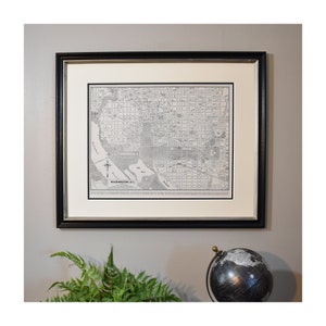 Encadré Washington, D.C. Map, vintage Washington, D.C. Map, Original 1940s- Authentic Map-Christmas Gift For Dad