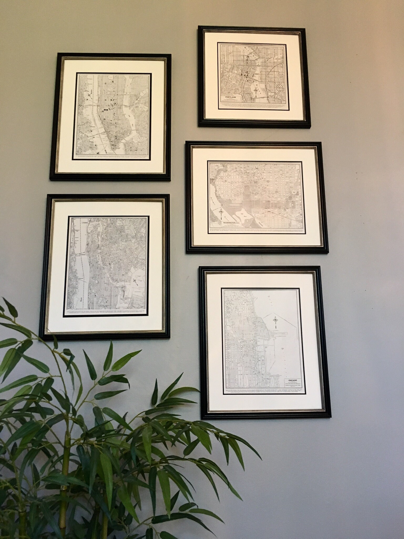 Framed New York City Map, Original Vintage Lower Manhattan Map