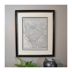Carte de la ville de Buffalo, Buffalo vintage encadrée Buffalo, New York Carte, Original des années 1940 - Carte authentique-décor mural vintage
