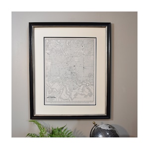 Plan de la ville de Baltimore, Carte vintage encadrée Baltimore, Maryland, Années 1940 - Carte authentique-Cadeau de père de Noël