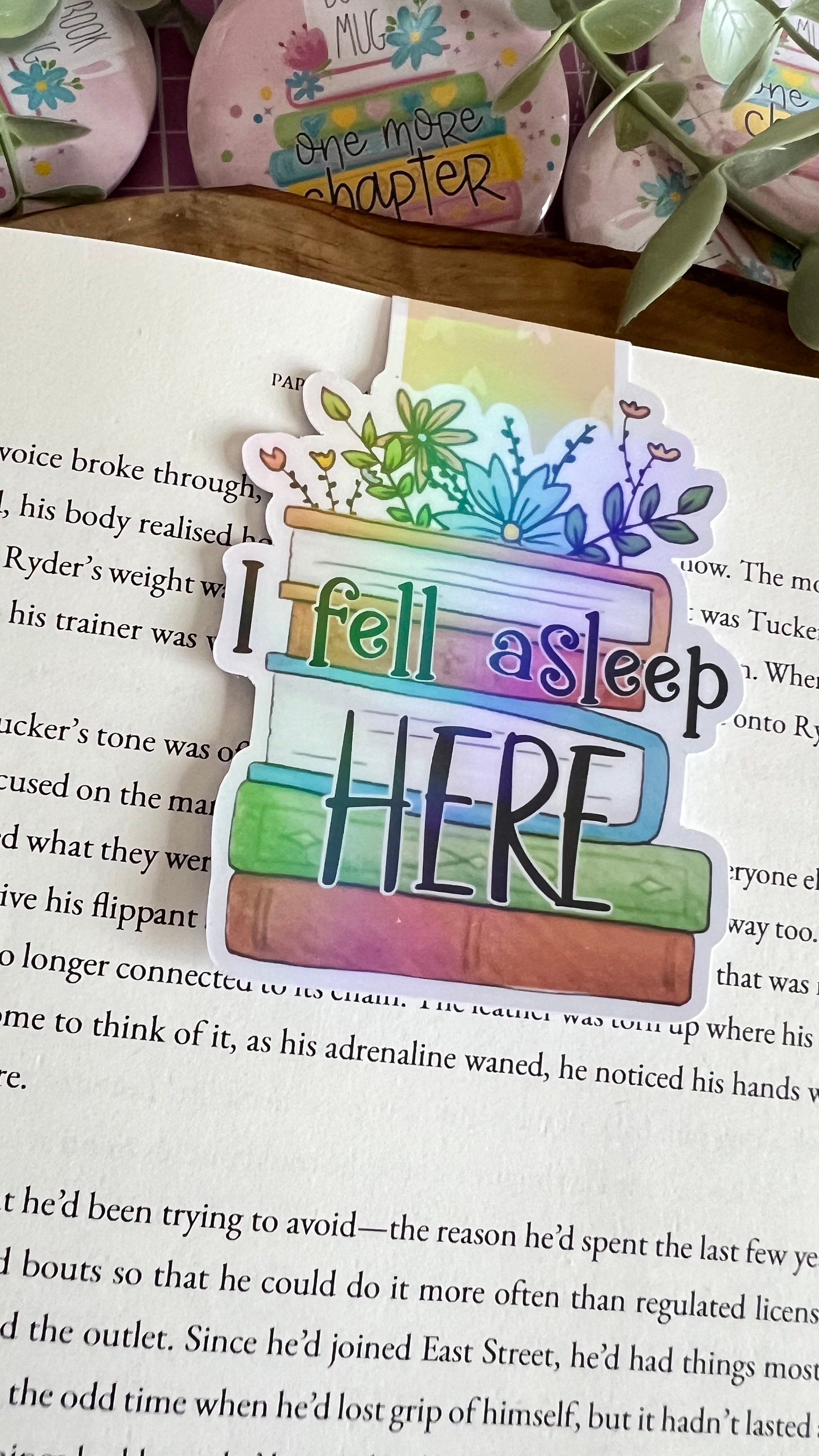 Magnetic Bookmark I Fell Asleep Here Book Stack Book Lovers Gift ...