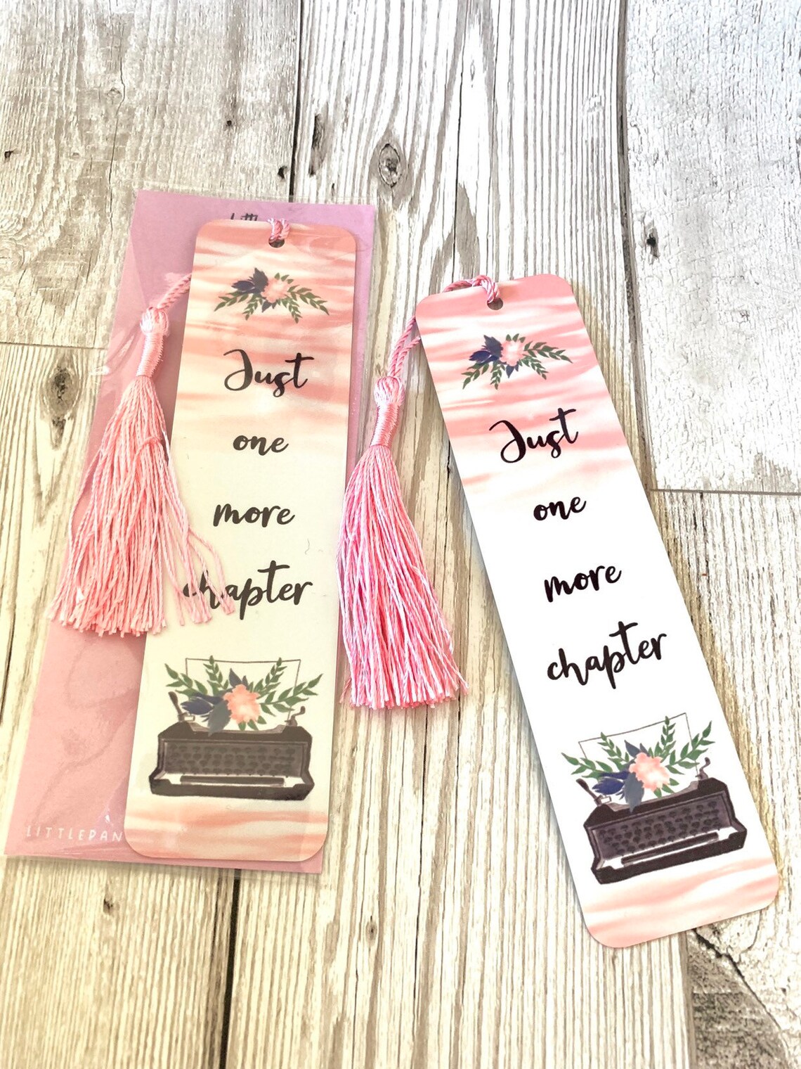 Illustrated 'just One More Chapter' Metal Bookmark Etsy