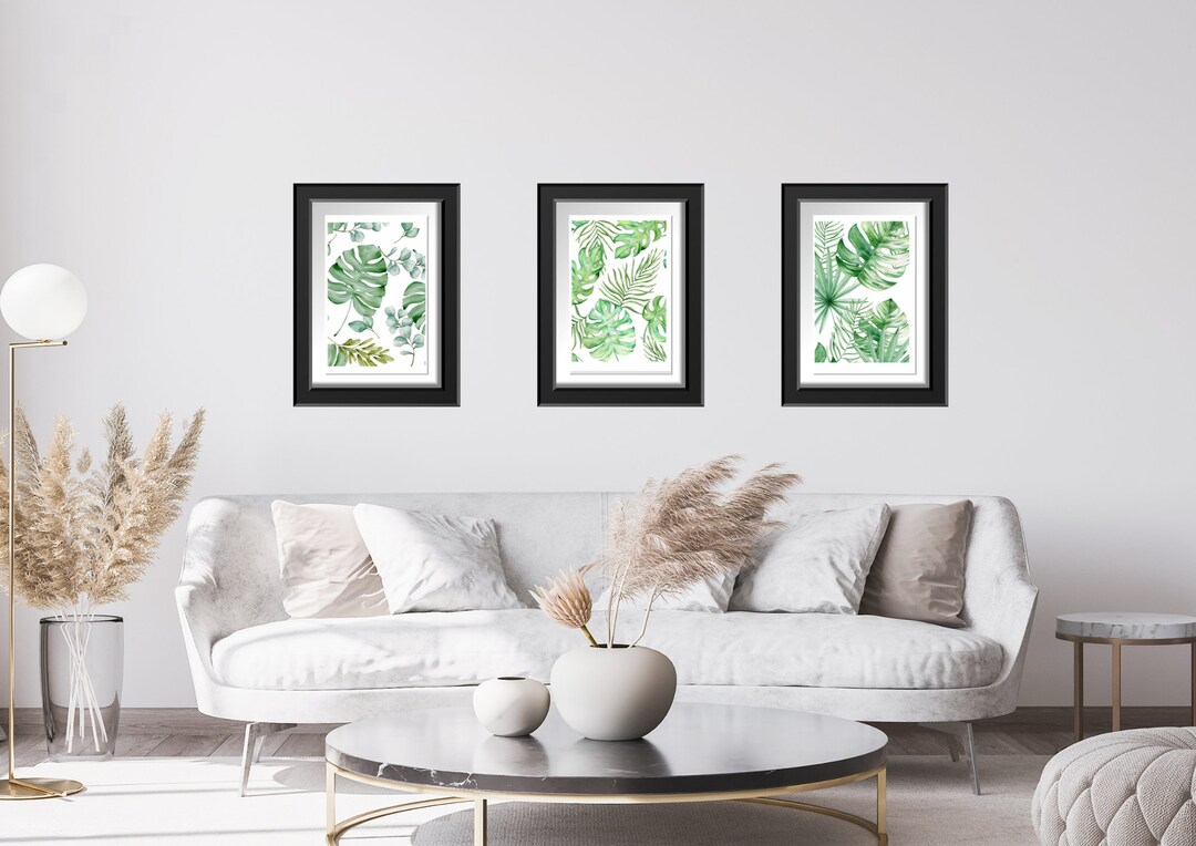 Photo inspiration: Gallery Detail: A3 Set Of Monstera Leaf Prints Digital Download Tropical Plant