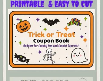 Trick-or-Treat Coupon Book.  Printable Halloween Rewards for Kids