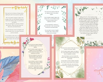 Wedding Blessing Vows Print, Floral Anniversary Gift (Digital Download)