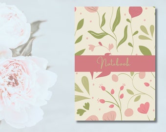 A4 Pretty tulip design digital download  journal inserts and cover
