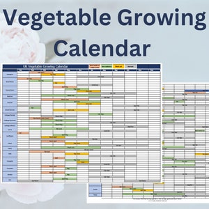British Vegetable Growing Calendar plus Blank Calendar, A4 size, Gardeners Gift, Allotment, Seed Sowing Times, Digital Download,