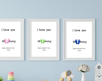Mothers Day 2024 "I Love You" digital download. A4 6"x9" size Three colour options