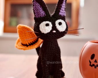 Jiji Den Svarta Katten Virkmönster, Kikis Leveransservice, Virkmönster, Halloweenvirkning, Svart Kattvirkning, Katt Amigurumi