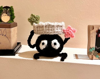 Susuwatari Ring Tray Crochet Pattern, Spirited Away, Studio Ghibli Amigurumi, Jewellery Box, Ring Holder, Susuwatari Accessories Crochet DIY