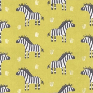 Cute | Zebra Fabric | Childrens Fabric | Cotton | Yellow/lime | Nursery Fabric | Print fabric | Baby Fabric | Oeko Tex | Animal | Modern