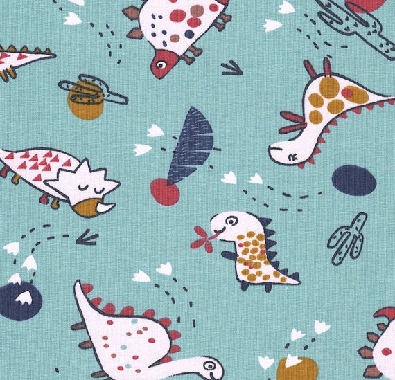 dinosaur jersey fabric