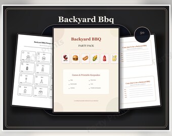 Kit stampabile per la festa barbecue in giardino - Quattro opzioni di stampa / Bingo, quiz, indizi visivi e ricordi / Download immediato