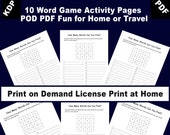 KDP Templates -10 Word Find Games 10 Pages 8.5 x 11 inches Print on Demand Activity Worksheet Low Content Book Commercial & Personal License
