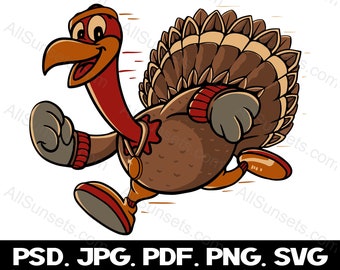 Turkey Trot Racing svg png pdf psd jpg File Types 5k 10k Half Marathon Medal Thanksgiving Jogging Running Walking Cricut Commercial Clipart