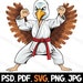 Turkey Martial Arts Thanksgiving Clipart Svg Png Pdf Psd Jpg File Types ...