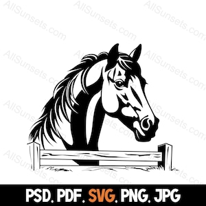 Pferd Zaun Silhouette svg png pdf jpg psd Dateitypen Schöne Reiter Vektor kommerzielle Nutzung Print on Demand Grafik