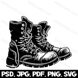 Paire de bottes de travail svg png jpg psd pdf Types de fichiers soldat pompier policier Construction Worker Memorial Clipart usage Commercial