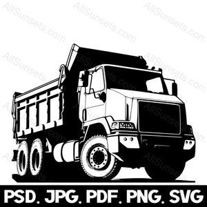 Dump Truck Logo svg png jpg psd pdf File Types Silhouette Gravel Hauler Driver Business Diesel Dirt Dumping Clipart