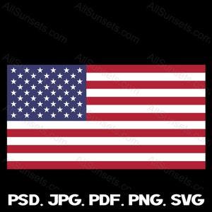 American Flag svg png jpg psd pdf Clipart Standard USA Flag Patriotic United States Commercial Use Graphics